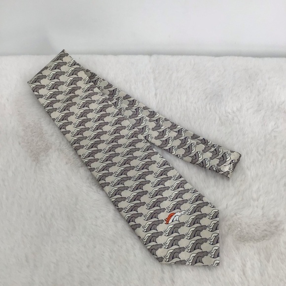 Denver Broncos NFL Vintage Silk Tonal Horse Logo Tie by Ralph Marlin & Co. 1911 - Picture 2 of 4